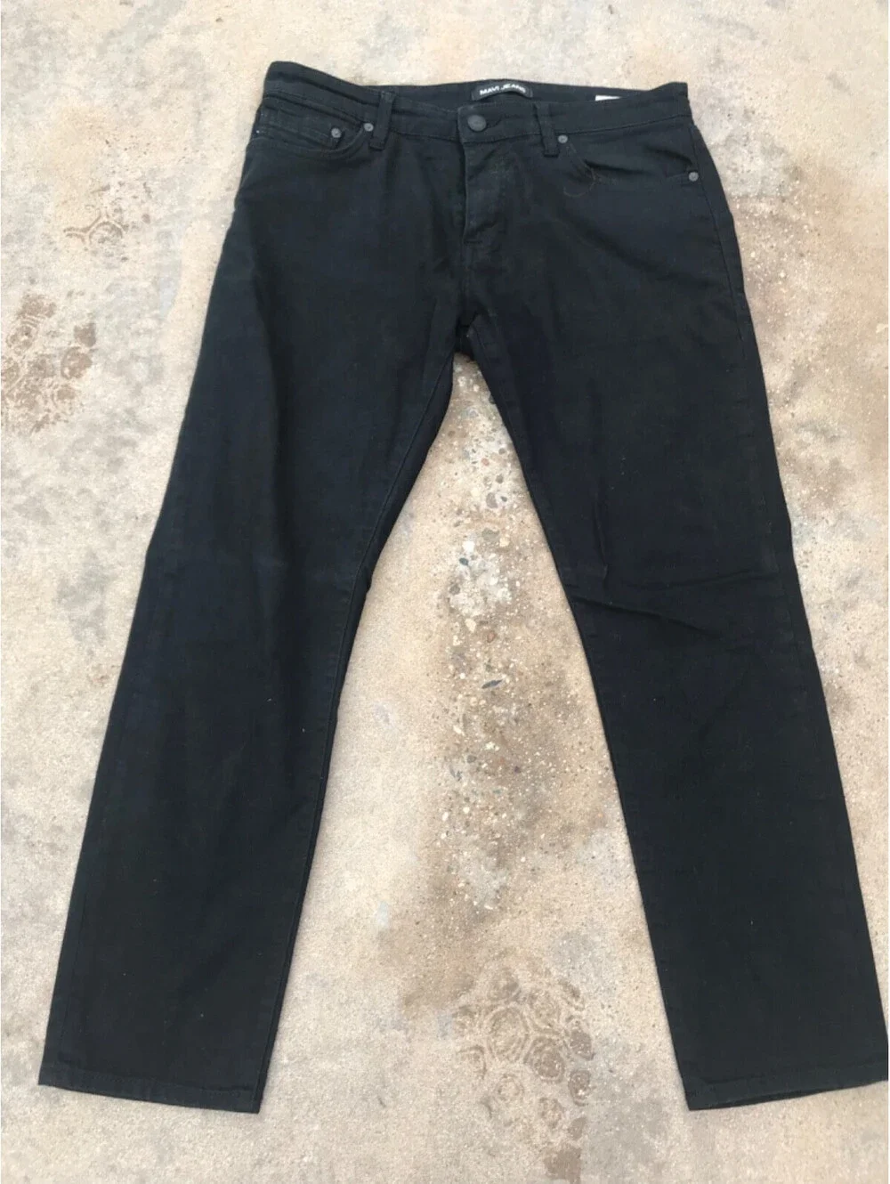Mavi Jeans Mens 31x30 Black Jake Slim Straight Premium Dark Wash Stretch Denim